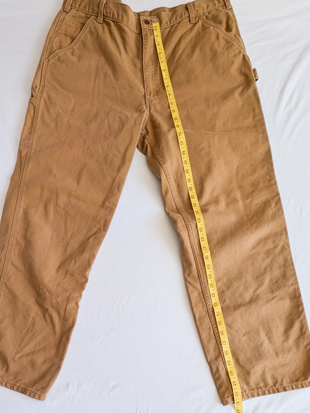 Carhartt B11 BRN Duck Carpenter Work Pants Mens 40x34 Classic Work Pants Brown - Picture 7 of 8